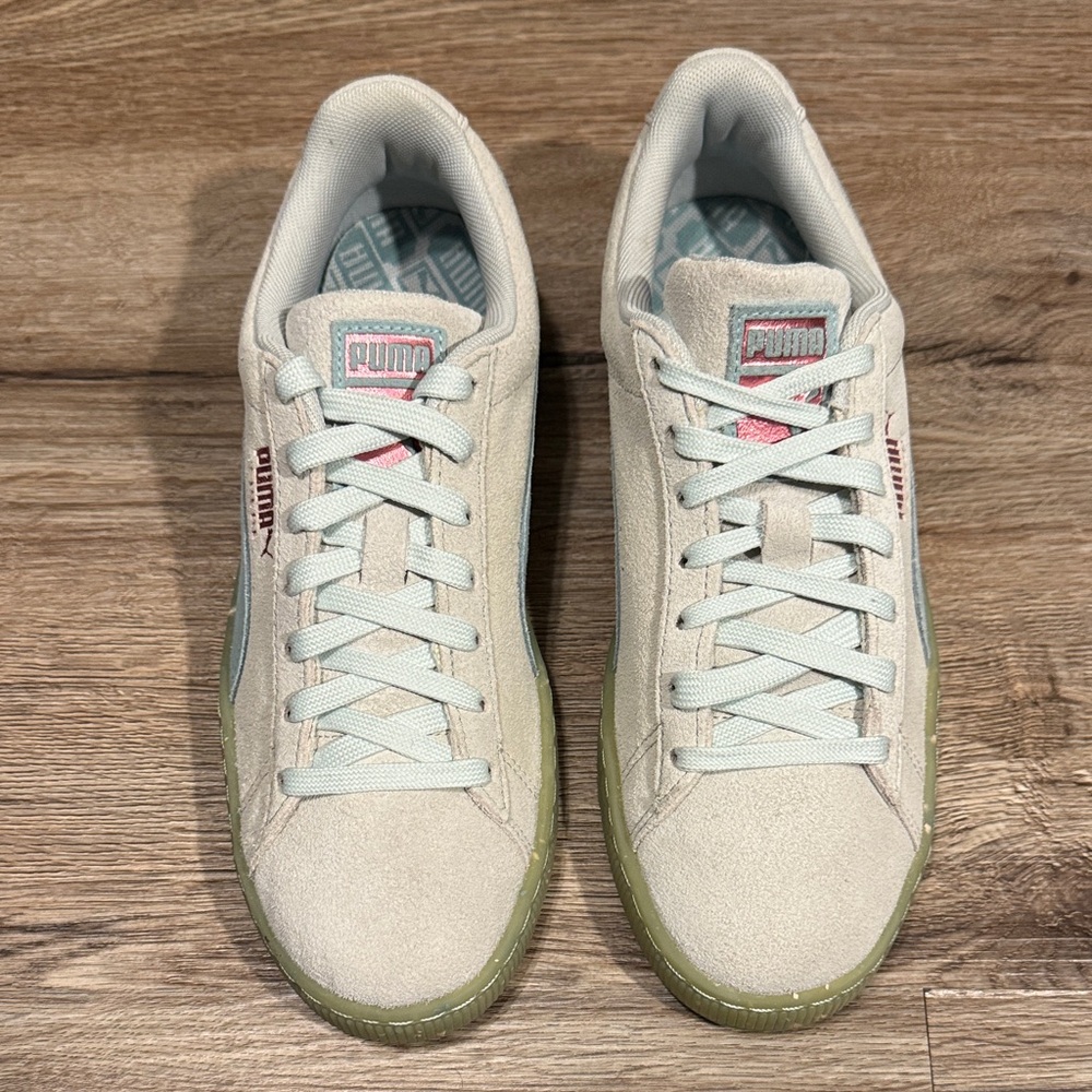 Puma Suede Classic Glitz Blue Aquifer Pearl Sneakers Women’s Sz 9